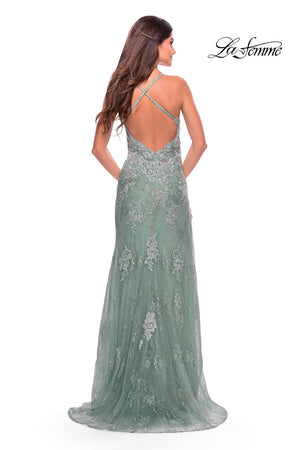 La Femme 30794 prom dress images.  La Femme 30794 is available in these colors: Mauve, Royal Blue, Sage.