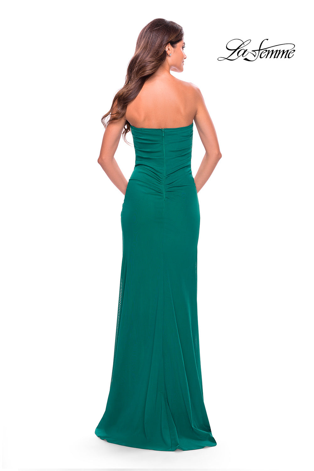 La Femme 31058 prom dress images.  La Femme 31058 is available in these colors: Black, Emerald, Red, Royal Blue.