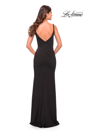 La Femme 31071 prom dress images.  La Femme 31071 is available in these colors: Black, Emerald, Red, Royal Blue.