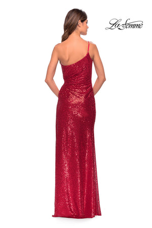 La Femme 31089 prom dress images.  La Femme 31089 is available in these colors: Black, Red, Royal Blue, White.