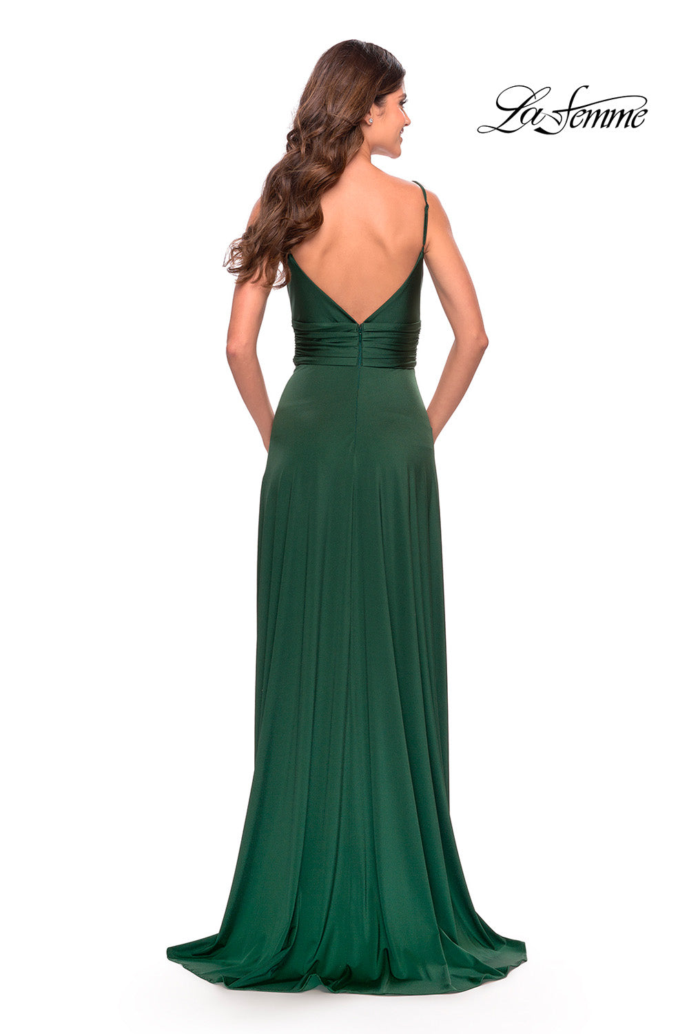 La Femme 31090 prom dress images.  La Femme 31090 is available in these colors: Black, Dark Berry, Emerald, Nude, Silver.