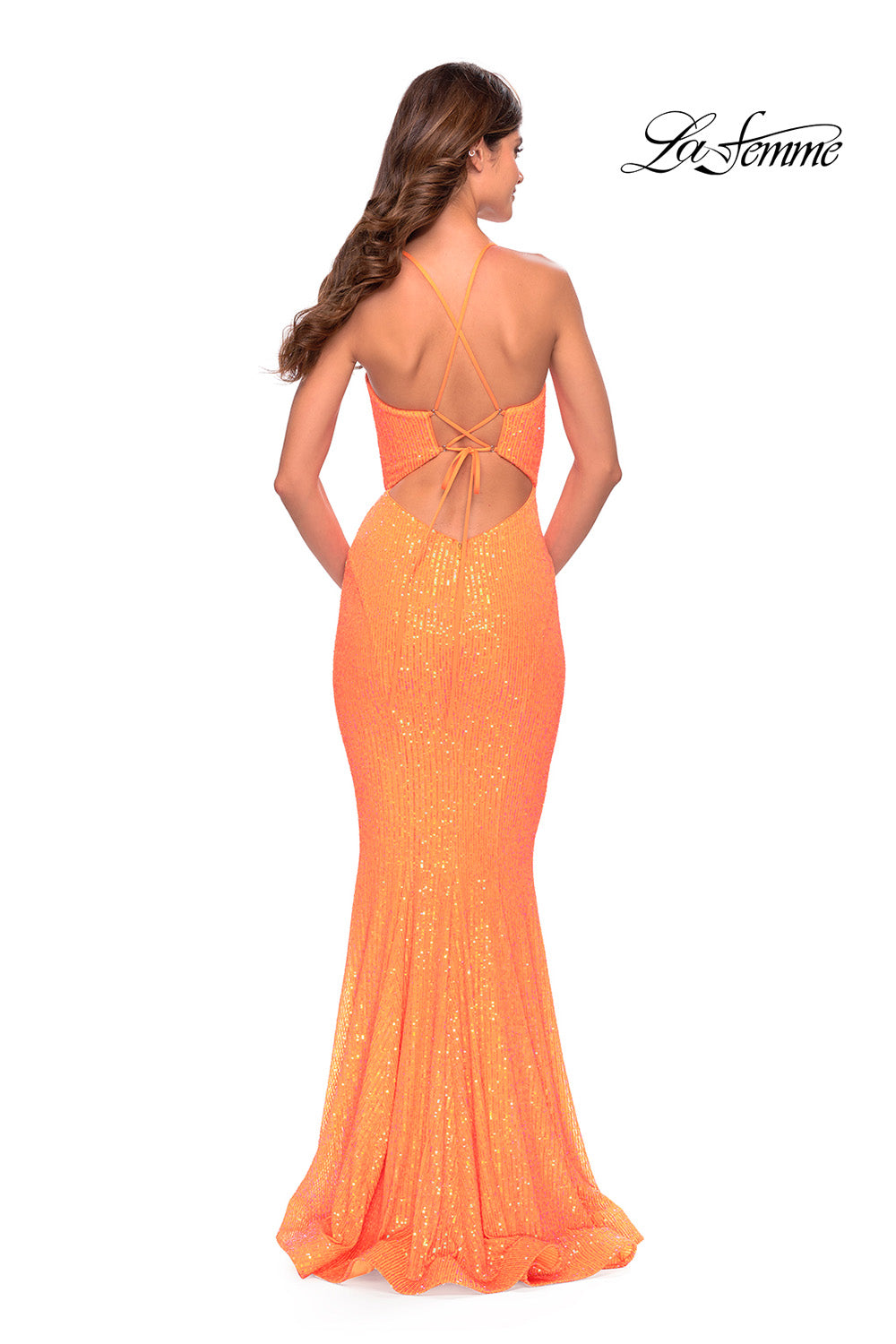 Neon Orange Prom Dress