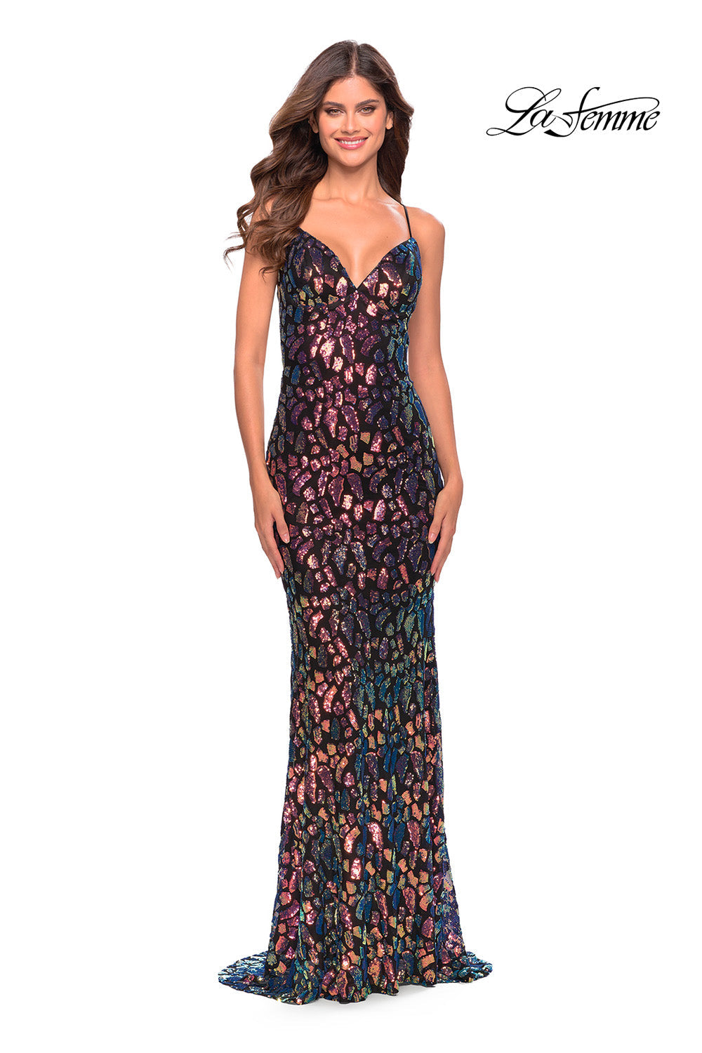 La Femme 31206 prom dress images.  La Femme 31206 is available in these colors: Black.