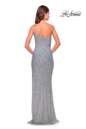 La Femme 31212 prom dress images.  La Femme 31212 is available in these colors: Champagne, Light Pink, Sage, Silver.