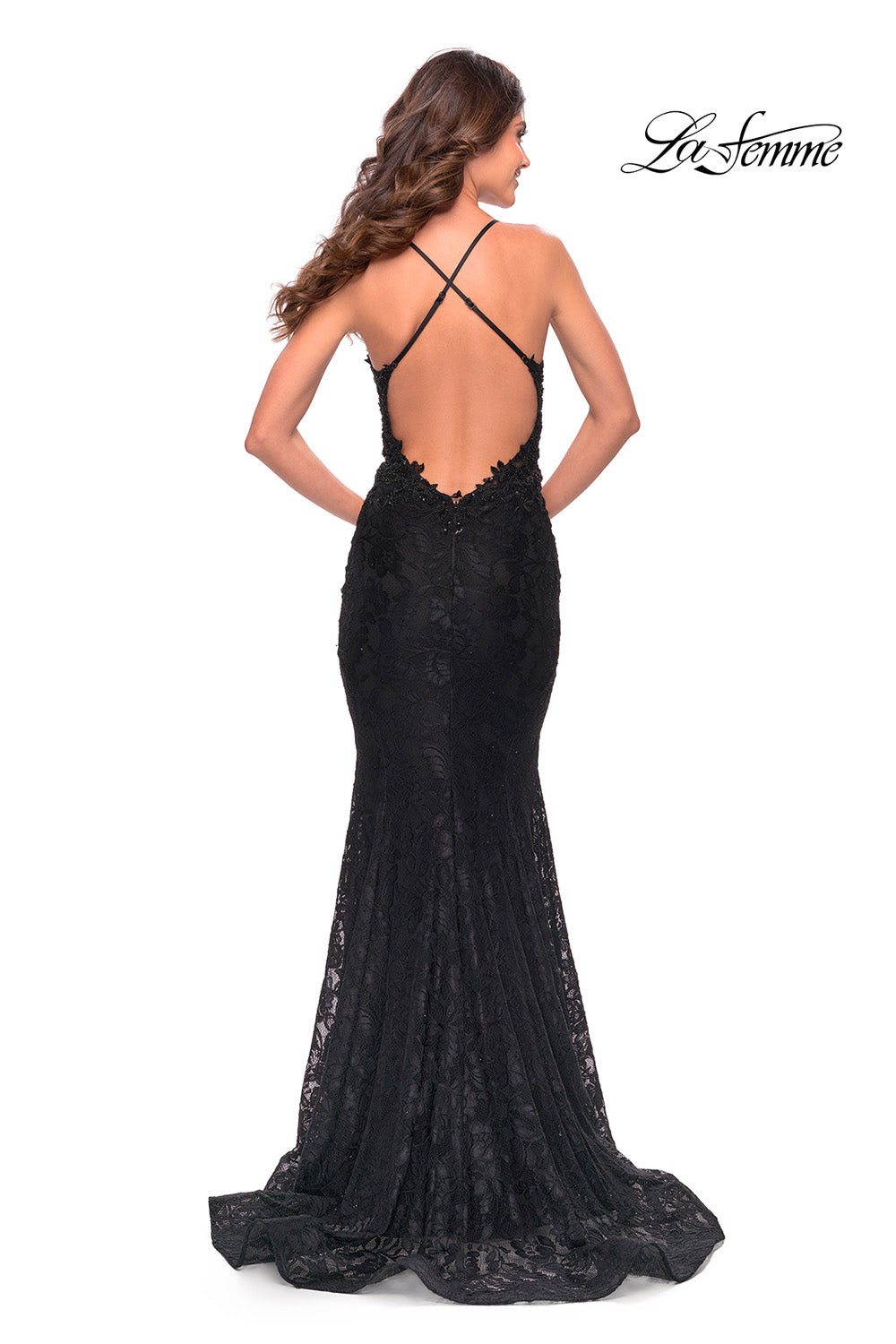 La Femme 31265 prom dress images.  La Femme 31265 is available in these colors: Black, Dark Berry, Dark Emerald.
