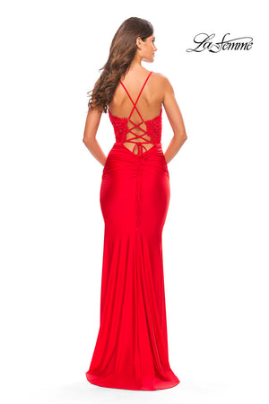La Femme 31272 prom dress images.  La Femme 31272 is available in these colors: Black, Light Periwinkle, Red, Royal Blue.