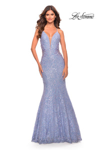 La Femme 31354 prom dress images.  La Femme 31354 is available in these colors: Light Periwinkle, Sage.