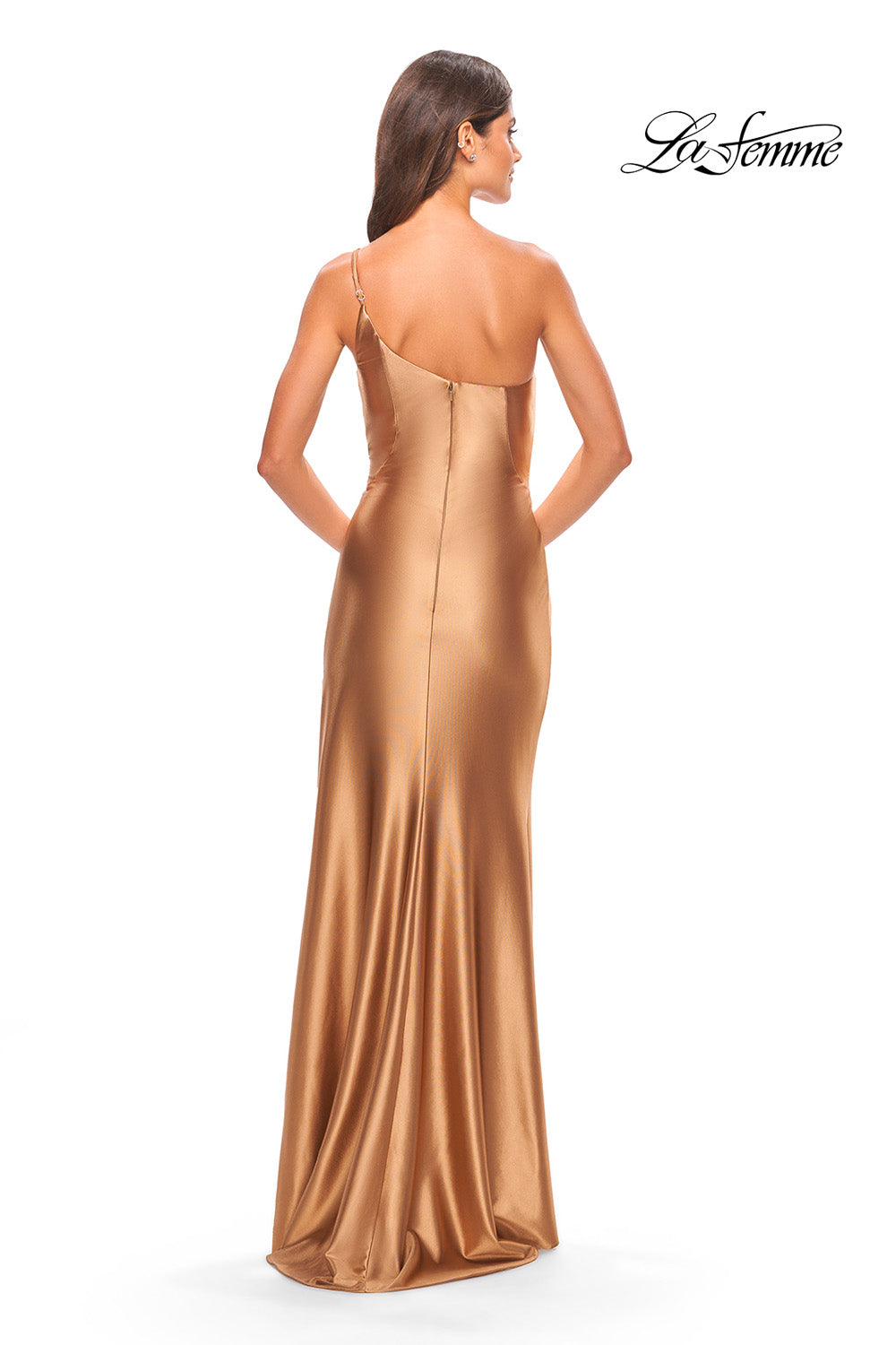 La Femme 31391 prom dress images.  La Femme 31391 is available in these colors: Black, Blush, Bronze, Dark Emerald, Red, Royal Blue, Royal Purple, Silver.