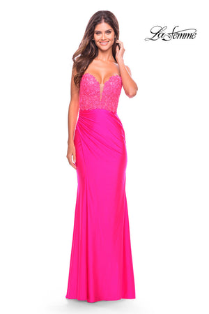 neon pink dresses La Femme Style 31411 | La Femme Dresses