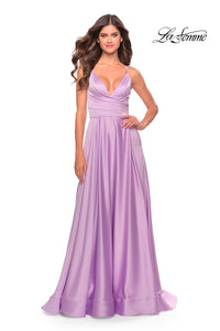 La Femme 31505 prom dress images.  La Femme 31505 is available in these colors: Lavender, Nude, Silver, Teal.