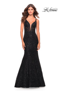 La Femme 31524 prom dress images.  La Femme 31524 is available in these colors: Black.