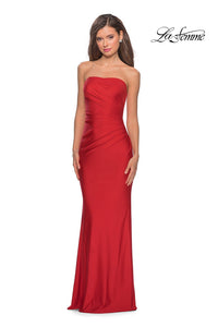 La Femme 28269 dress images in these colors: Dark Berry, Mauve, Red, Royal Blue.