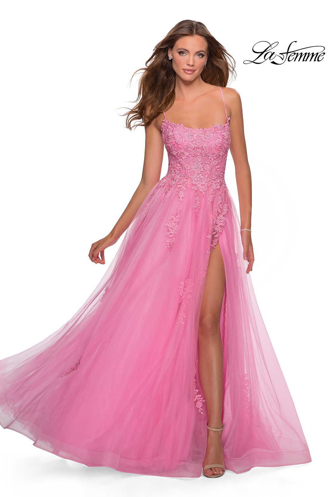millennial pink dress La Femme 28470 Dress - V2905-01 - La Femme Prom Dresses
