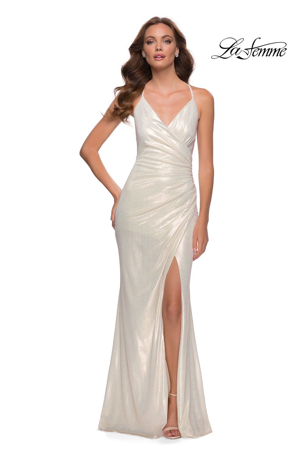 La Femme 29707 dress images in these colors: White Gold.