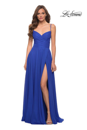 La Femme 29775 dress images in these colors: Blush, Royal Blue.