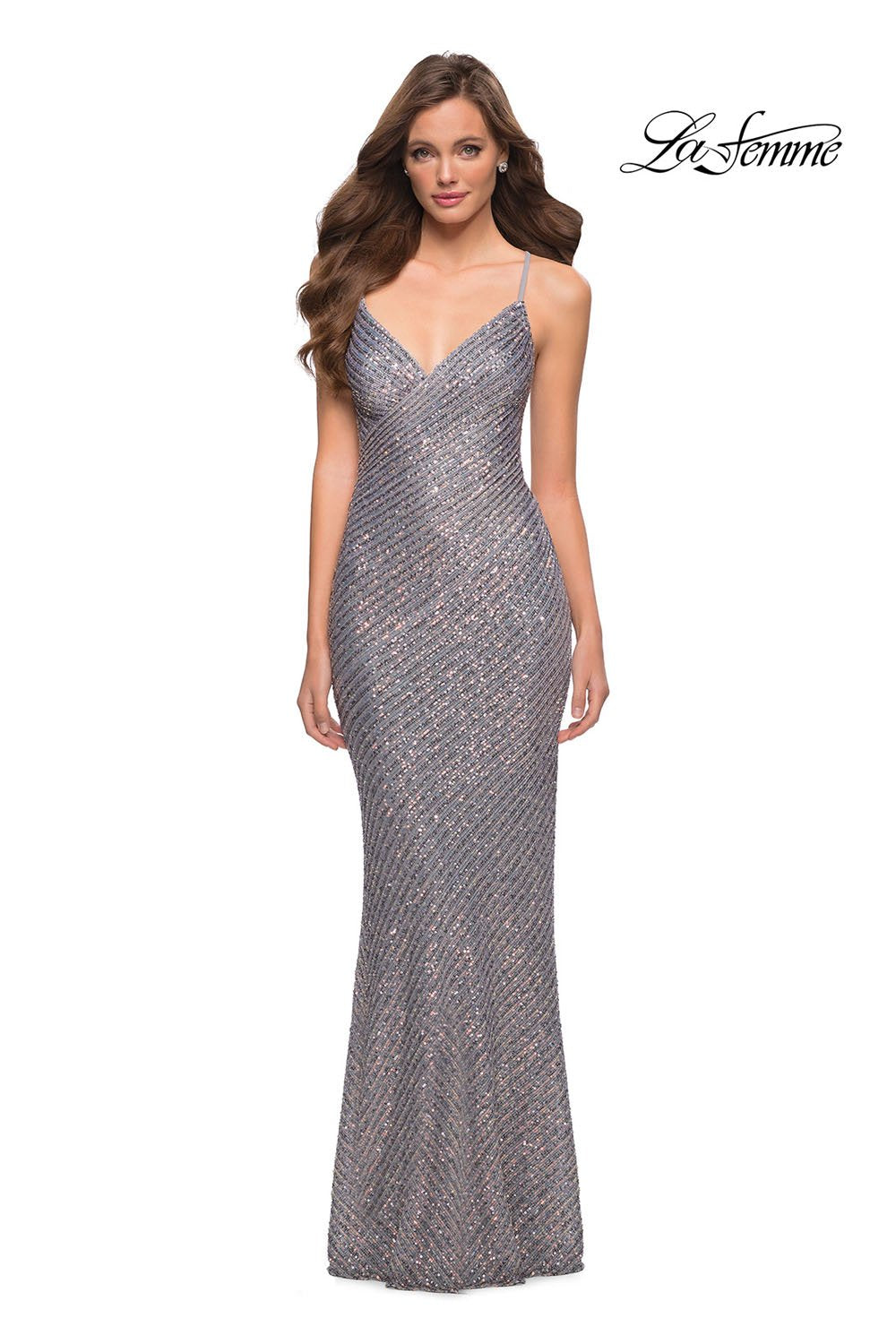 La Femme 29895 dress images in these colors: Silver.