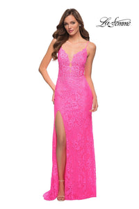 La Femme 29987 dress images in these colors: Neon Pink.