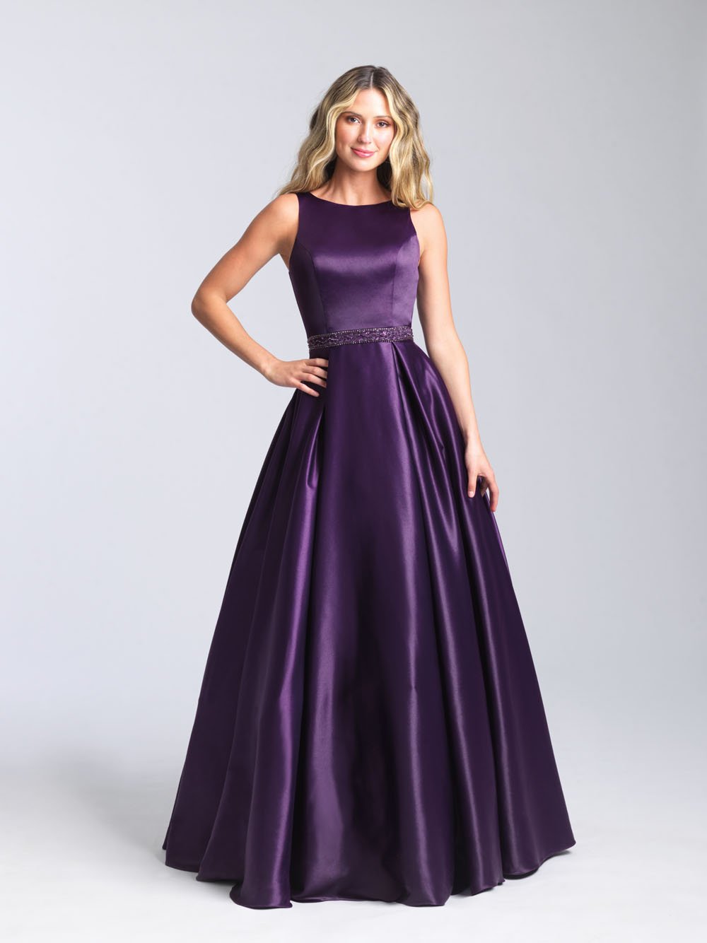 maroon purple prom dress A-Line Long Purple Prom Dresses V neck Satin Evening Gown Custom Color / US12