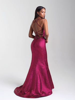 Madison James 20-306 dress images in these colors: Fuchsia, Green, Gold.