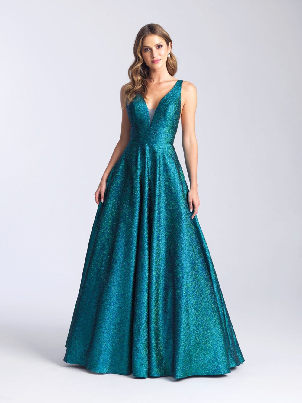Madison James 20-307 dress images in these colors: Fuchsia, Green, Gold.