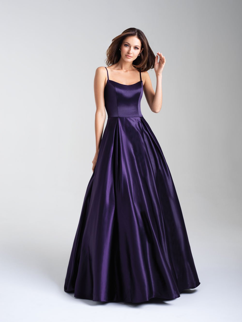 Madison James 20-314 dress images in these colors: Blush, Dark Purple, Peacock.