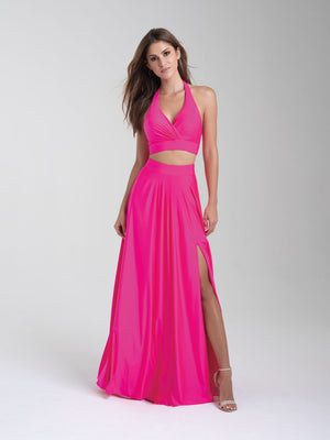 Madison James 20-318 dress images in these colors: Hot Pink, Royal, Black, Bronze.