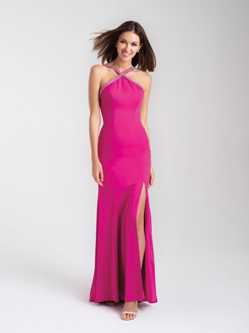 Madison James 20-324 dress images in these colors: Black, Royal, Fuchsia.