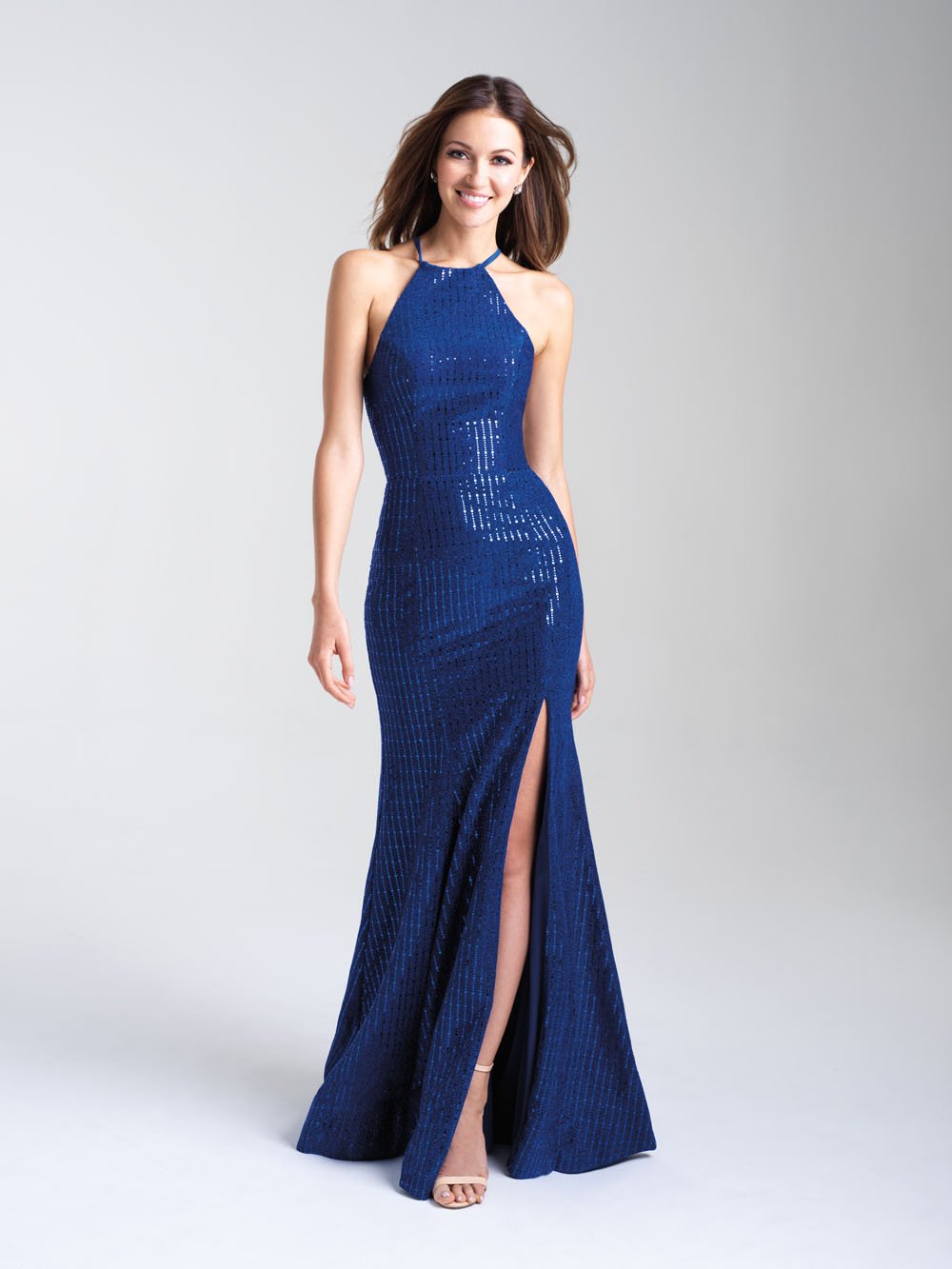 Madison James 20-326 dress images in these colors: Deep Red, Royal, Silver.