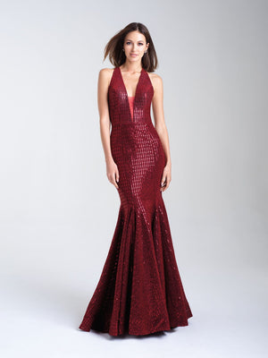 Madison James 20-327 dress images in these colors: Deep Red, Royal, Silver.