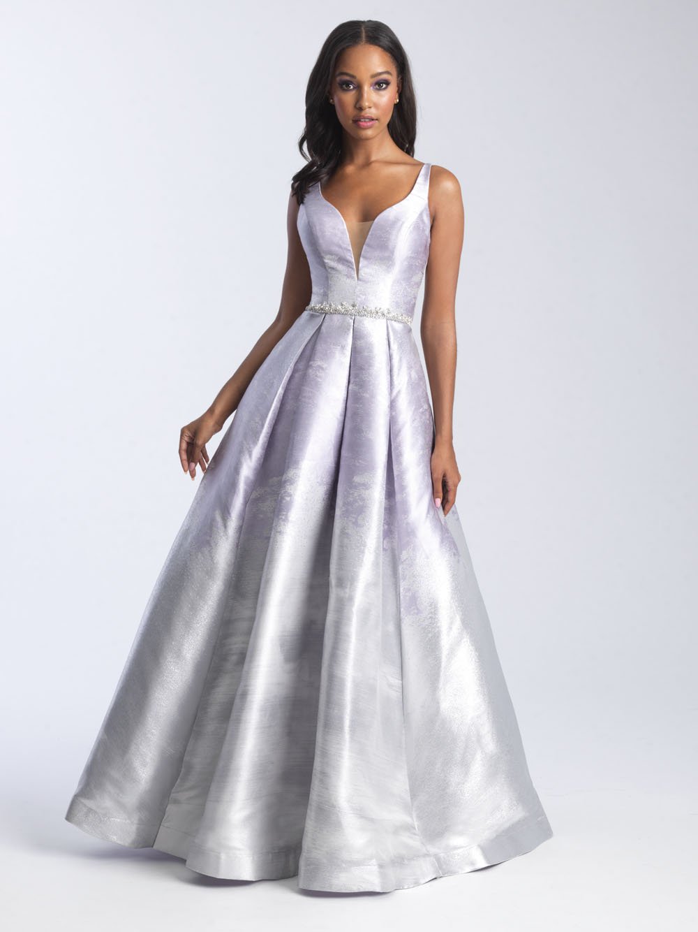 Madison James 20-333 dress images in these colors: Silver, Black Silver, English Rose.