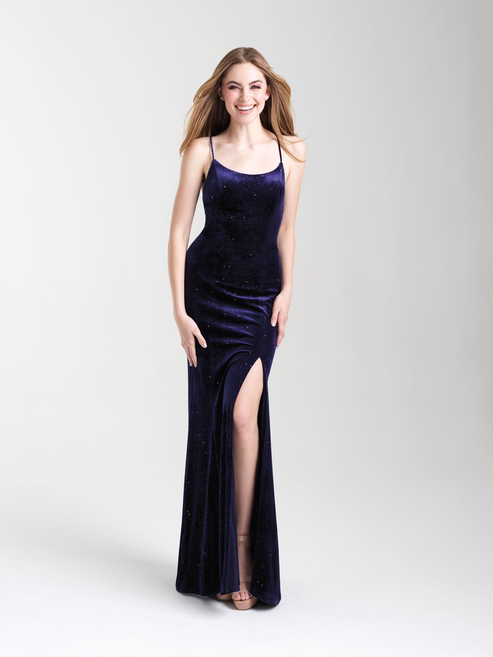 Madison James 20-337 dress images in these colors: Black, Navy, Mauve.