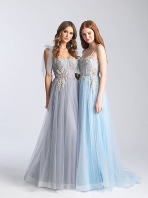 Madison James 20-343 dress images in these colors: Grey, Blush, Light Blue.