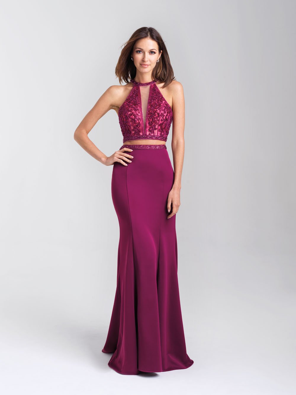magenta two piece prom dress NWT RACHEL ALLAN 2 PIECE MAGENTA PROM DRESS PAGEANT FORMAL GOWN SZ 12 #6020 $598