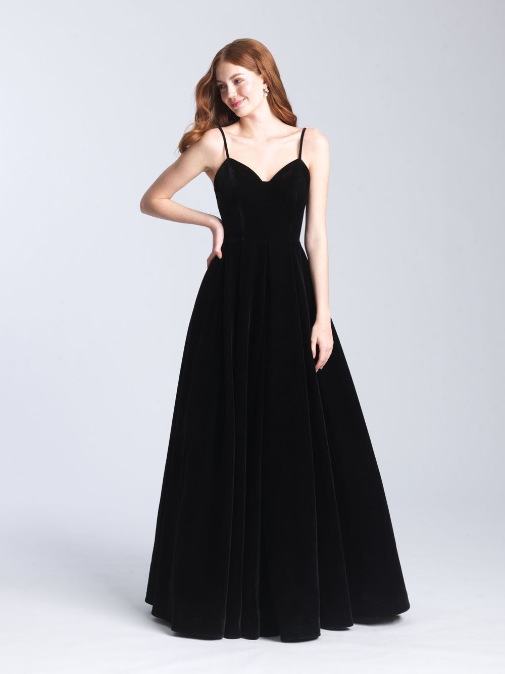 Madison James 20-349 dress images in these colors: Black, Navy, Red, Emerald.