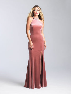 Madison James 20-350 dress images in these colors: Black, Burgundy, Dusty Rose, Slate.