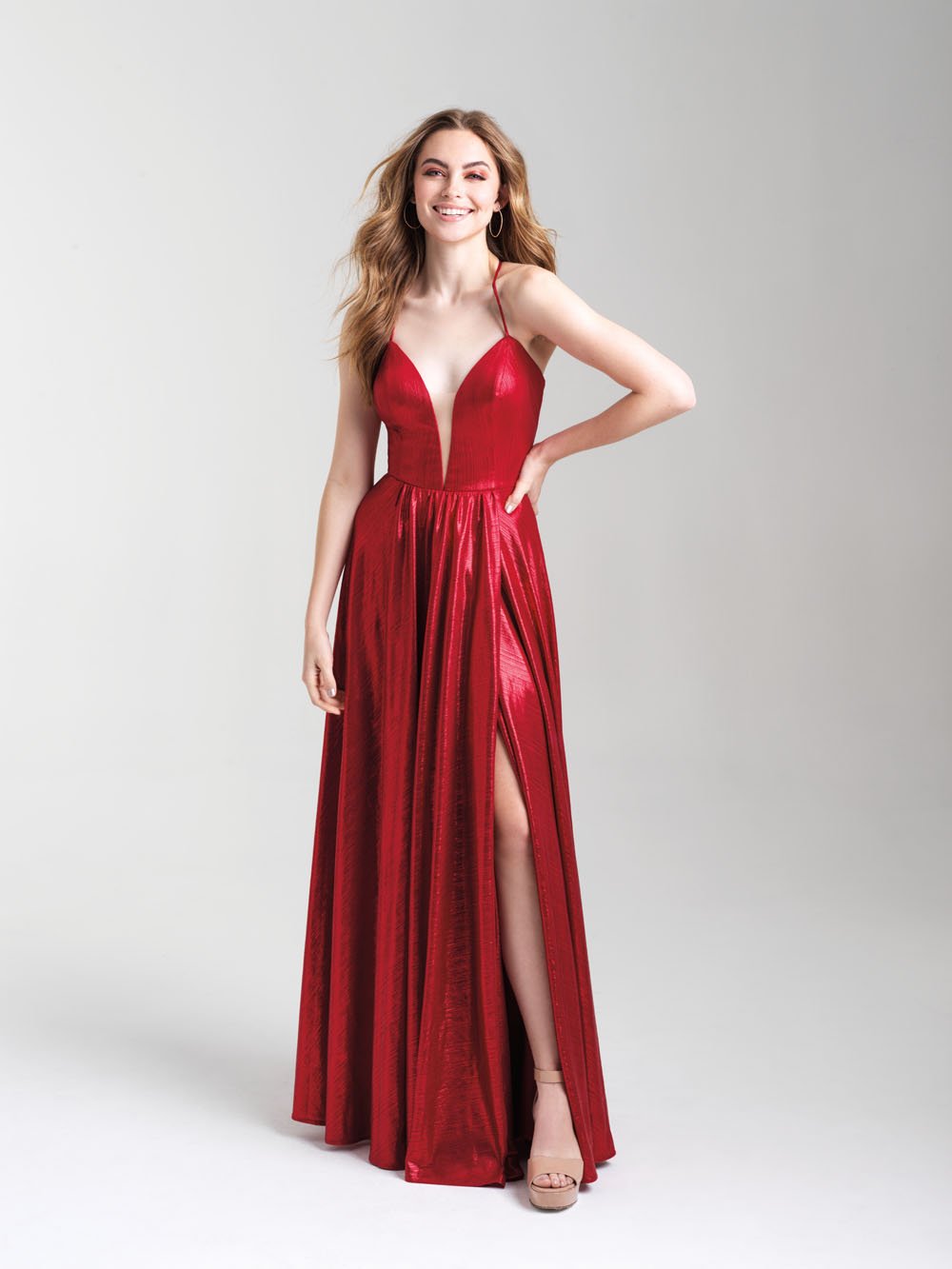Madison James 20-352 dress images in these colors: Pink, Red, Green.