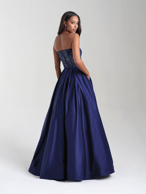 Madison James 20-372 dress images in these colors: Red, Navy, Black.