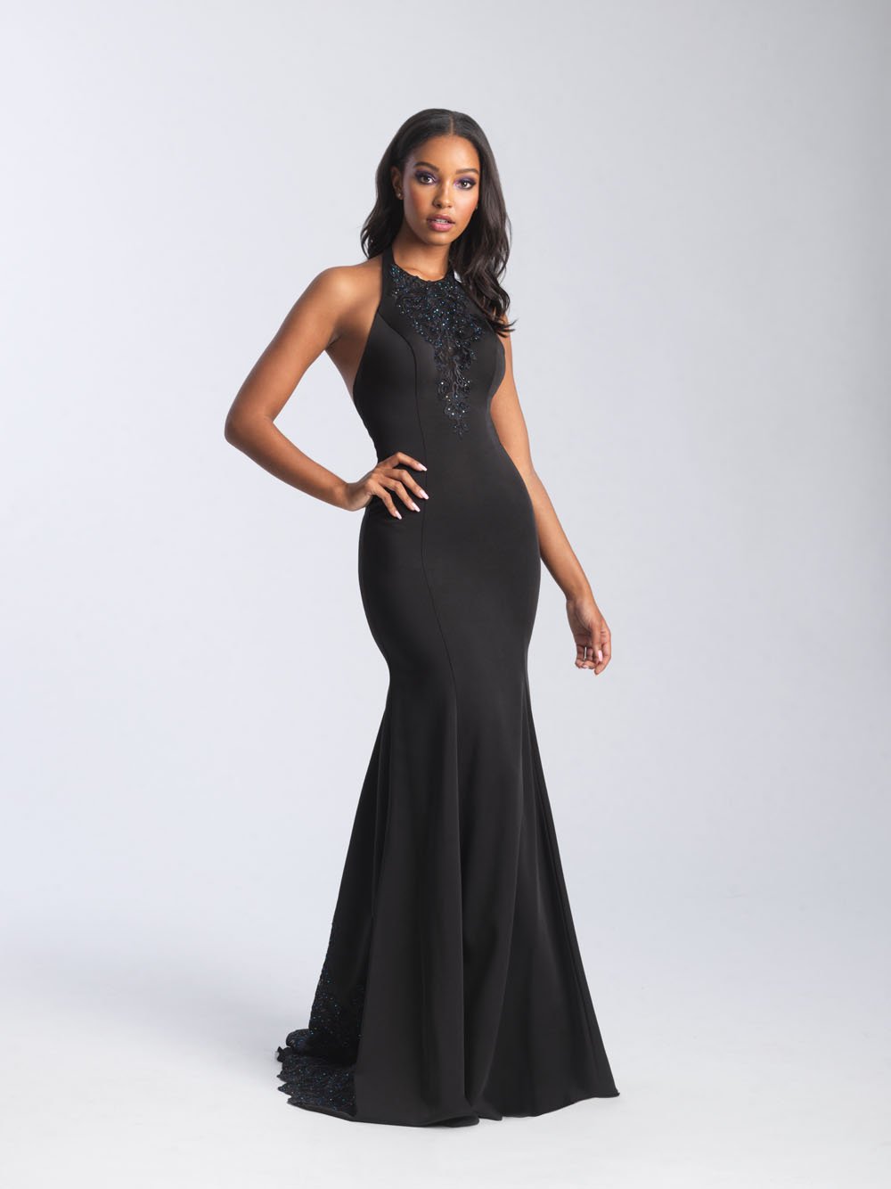 Madison James 20-375 dress images in these colors: Black, Burgundy.