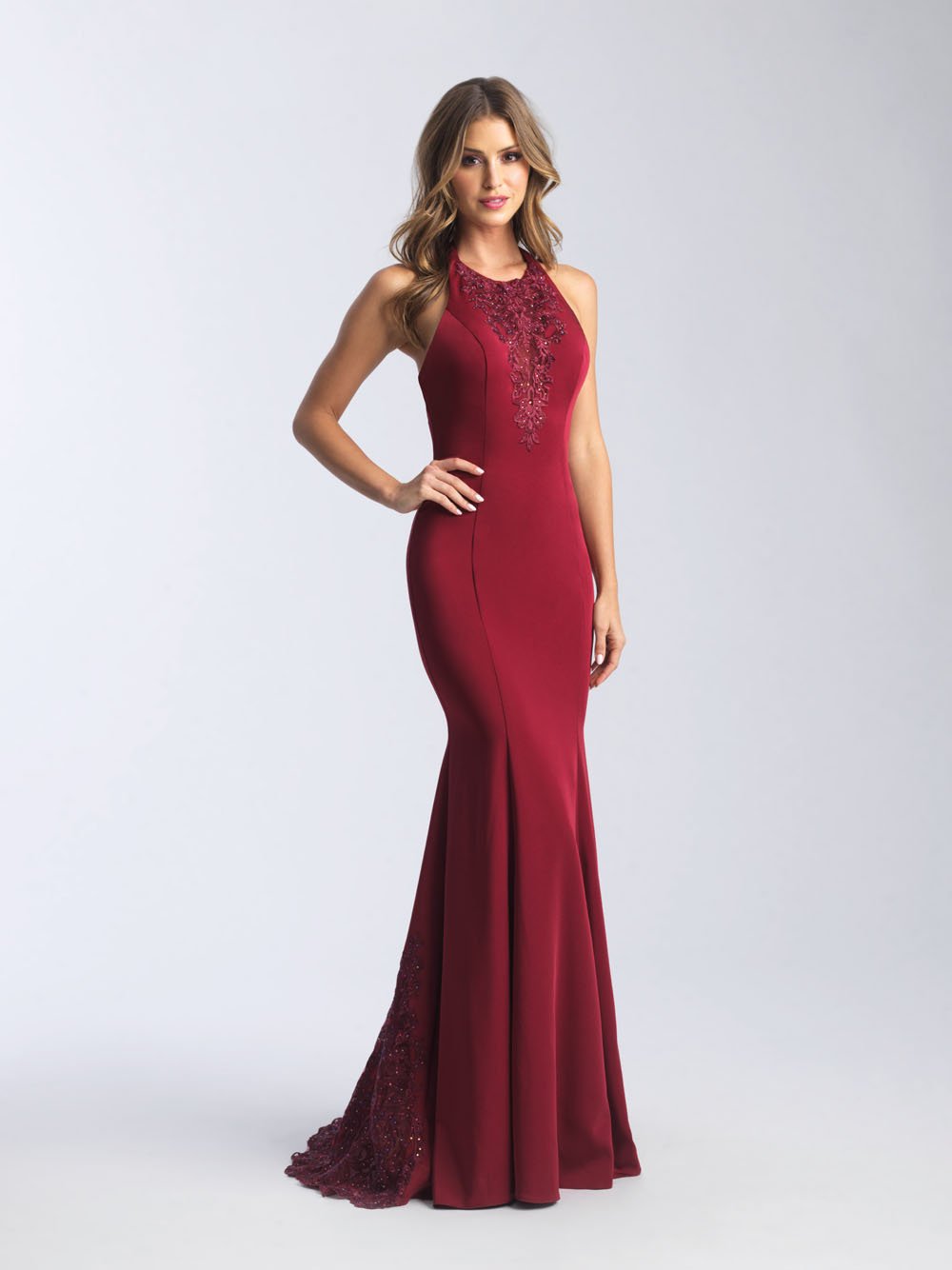 Madison James 20-375 dress images in these colors: Black, Burgundy.