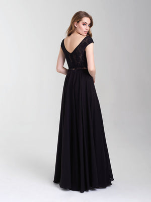Madison James 20-377 dress images in these colors: Black, Royal, Red, Emerald.