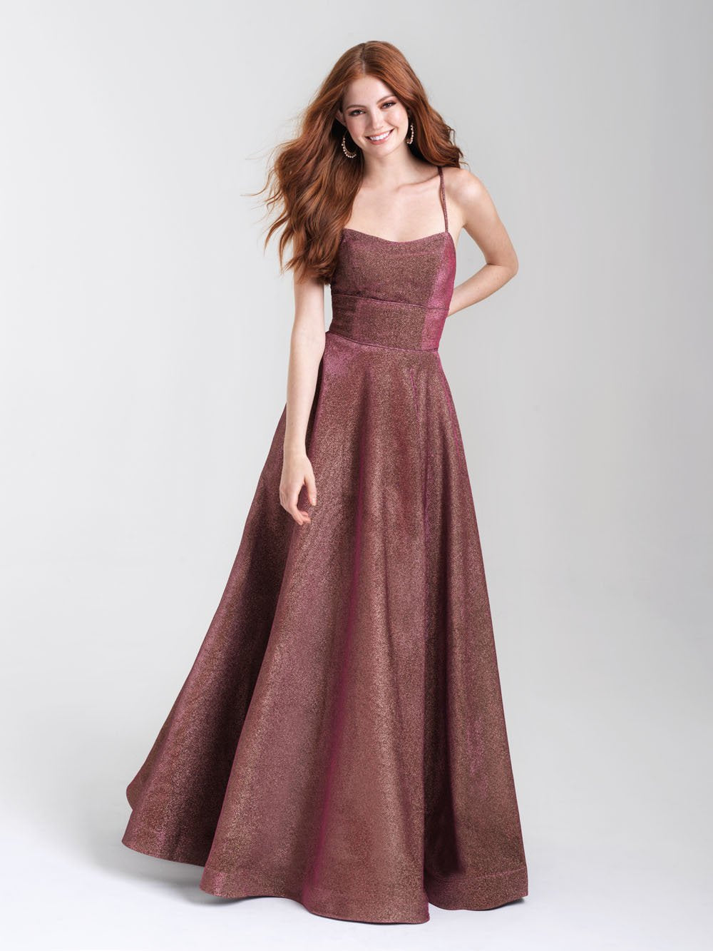 Madison James 20-381 dress images in these colors: Turquoise, Purple, Copper Rose.