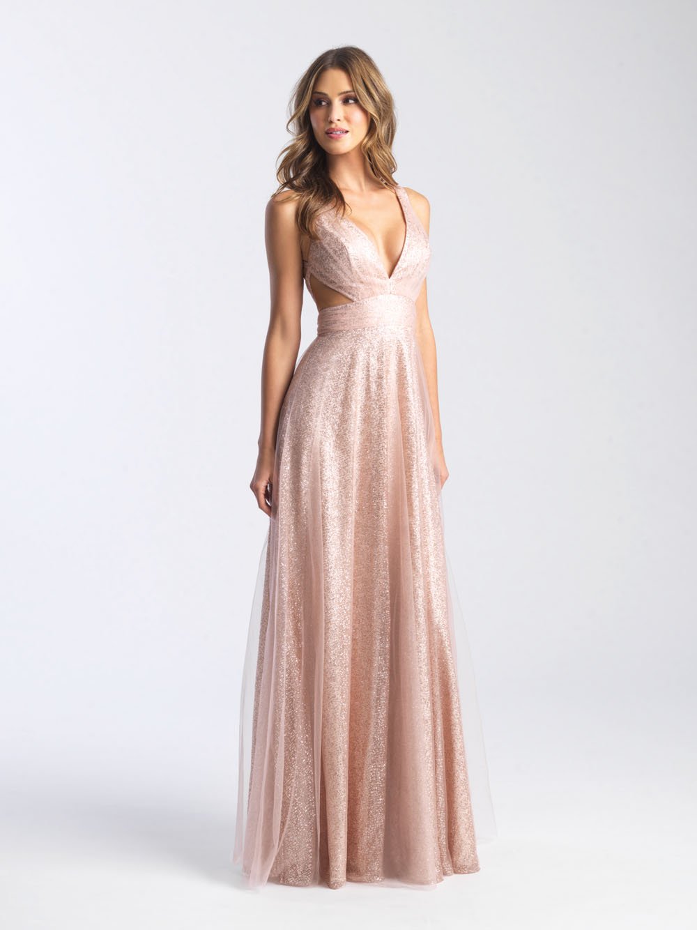 Madison James 20-382 dress images in these colors: Navy, Rose Gold.