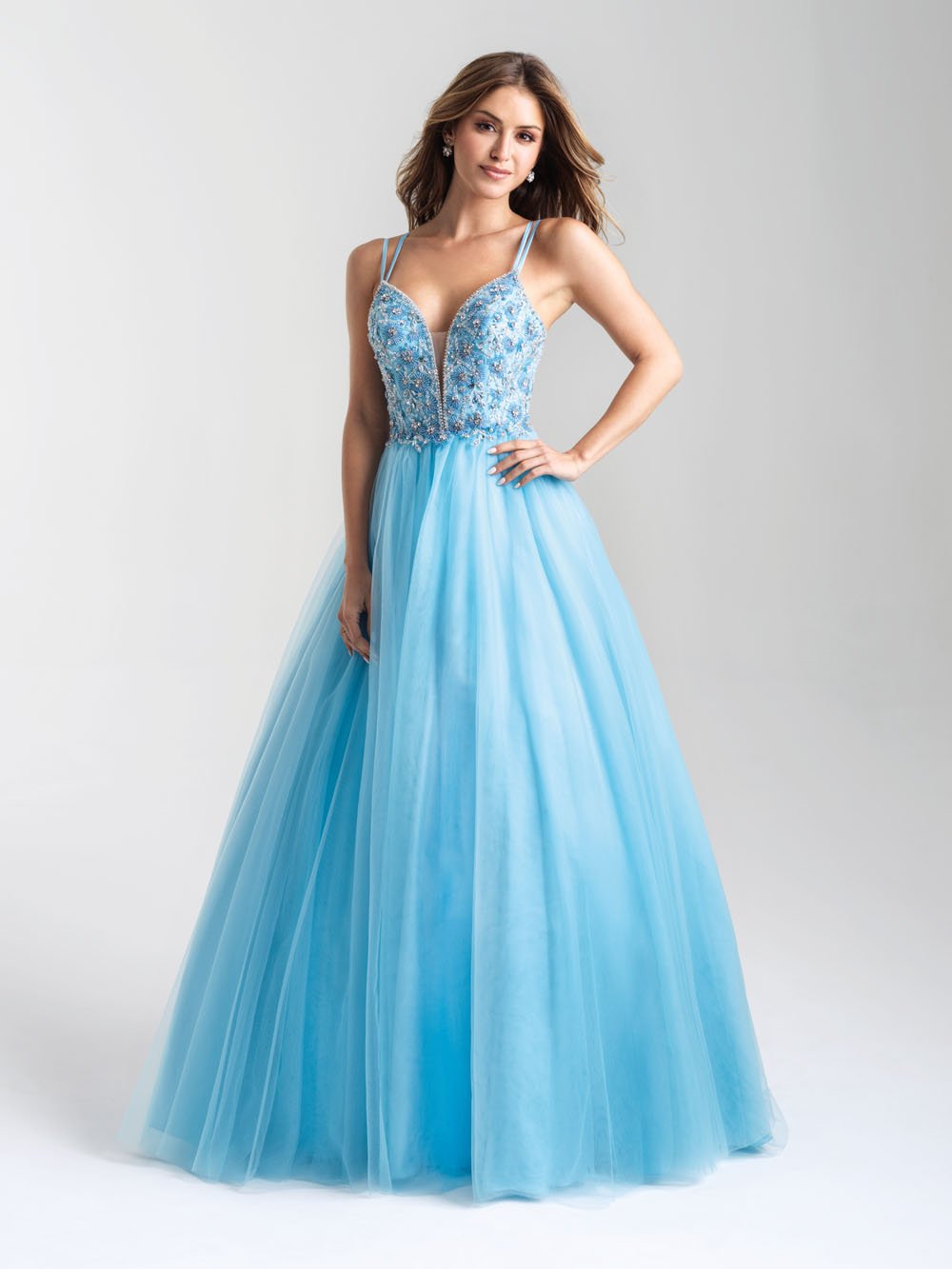 Madison James 20-388 dress images in these colors: Turquoise, Mauve .