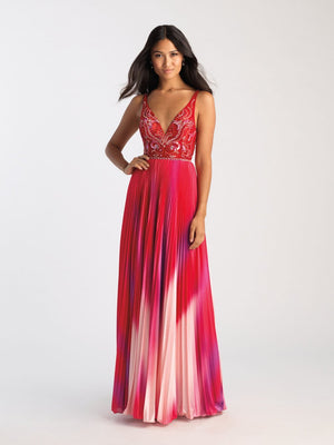 Madison James 20-396 dress images in these colors: Turq Multi, Red Multi.