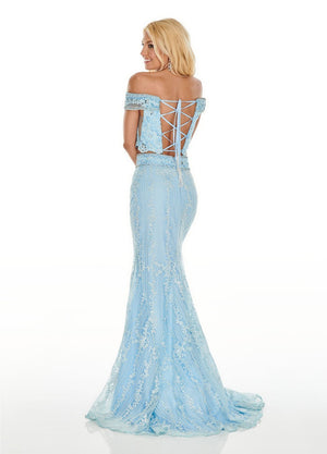 Rachel Allan 7007 dress images in these colors: Pink, Lilac, Powder Blue.
