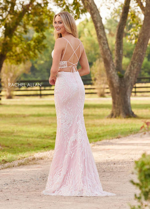 Rachel Allan 7072 dress images in these colors: Blush, Powder Blue, Turquoise.