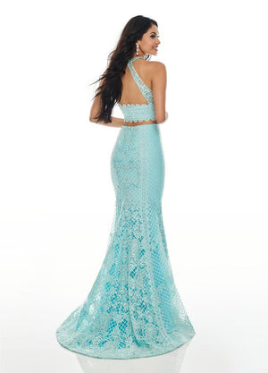 Rachel Allan 7088 dress images in these colors: Aqua Blue, Blush, Lilac.