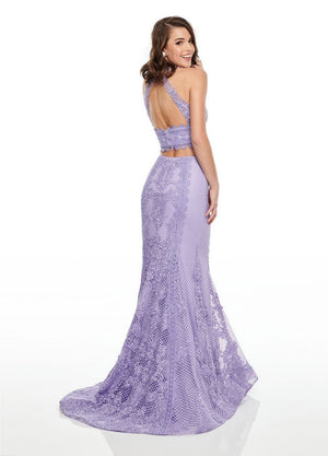 Rachel Allan 7088 dress images in these colors: Aqua Blue, Blush, Lilac.