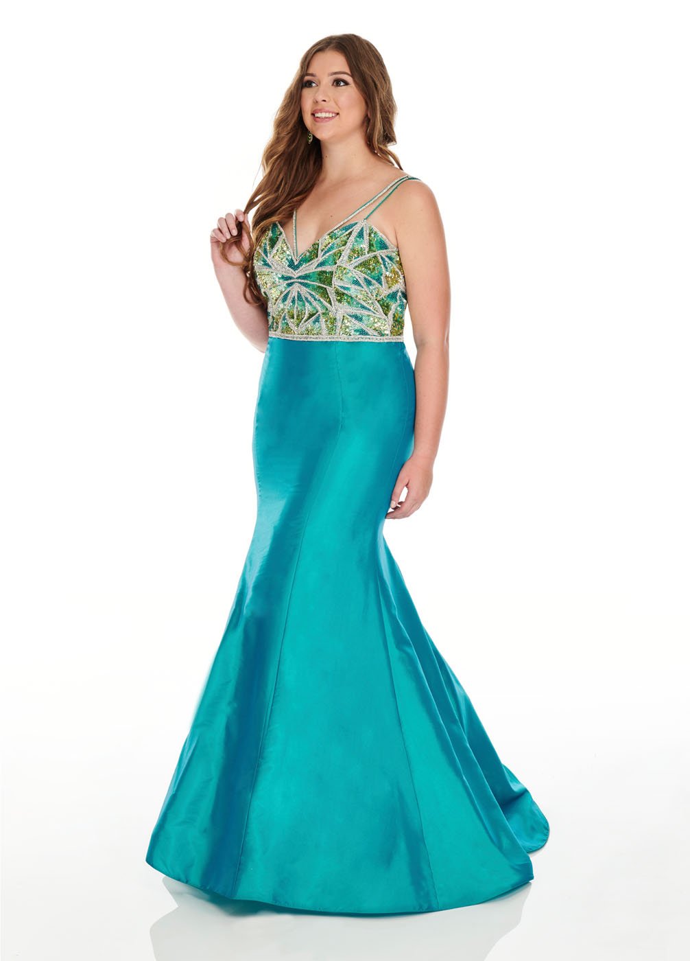 Rachel Allan 7221 dress images in these colors: Jade, Navy.