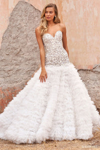 Sherri Hill 54775 ivory silver prom dresses image.